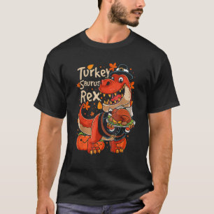 Camiseta Turquia Saurus Rex Pilgrim Dia da Turquia Graças