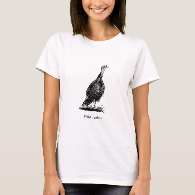 Camiseta Turquia selvagem (linha arte) (Frente)