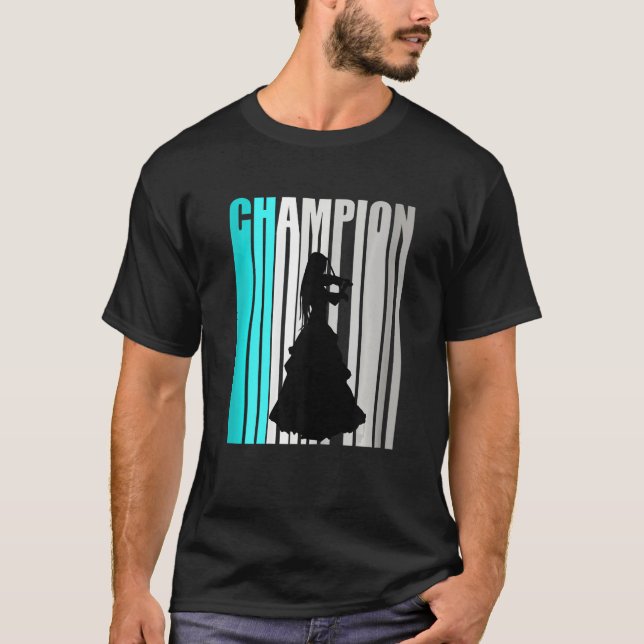 Camiseta Turquoise Violin Champion Retro Design Orchestra V (Frente)