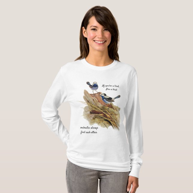Camiseta Turquoisine Superb Warbler, Soulmates (Frente Completa)