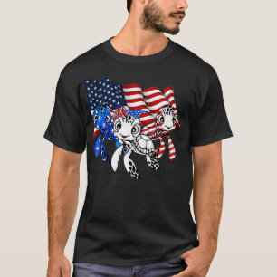 Camiseta Turtle American Flag Três Tartarugas Dão Xma