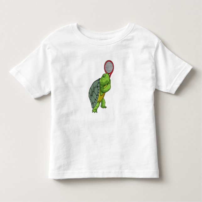 Camiseta Turtle at Tennis with Tennis racket (Frente)
