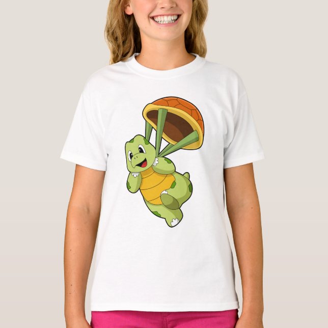 Camiseta Turtle com Shell como Skydiver (Frente)