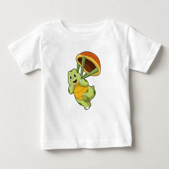 Camiseta Turtle com Shell como Skydiver (Frente)