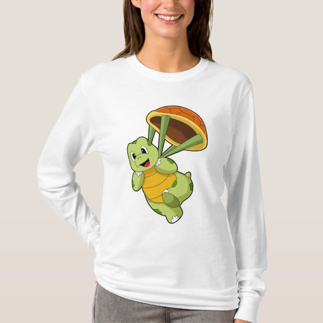 Camiseta Turtle com Shell como Skydiver (Frente)