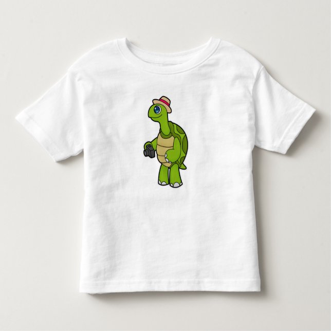 Camiseta Turtle como fotógrafo com câmera (Frente)