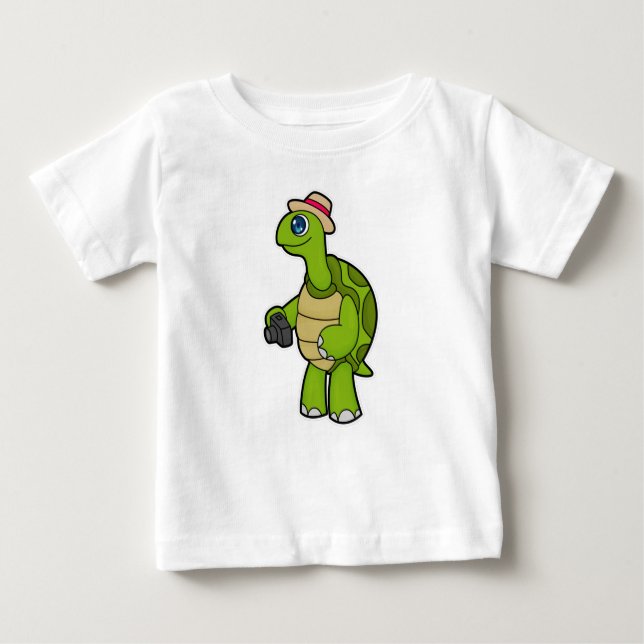 Camiseta Turtle como fotógrafo com câmera (Frente)