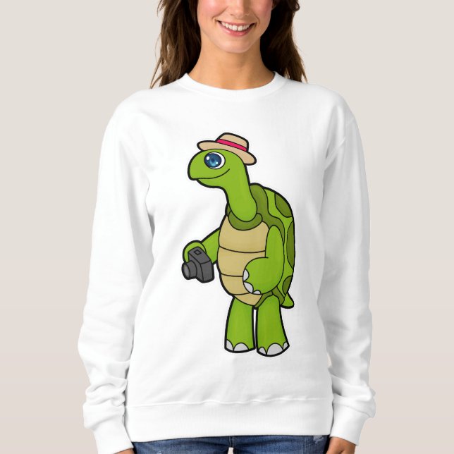 Camiseta Turtle como fotógrafo com câmera (Frente)