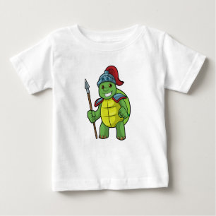 Camiseta Turtle como guerreiro com Spear e Helmet