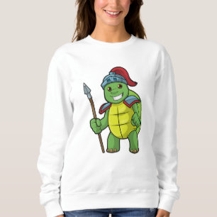 Camiseta Turtle como guerreiro com Spear e Helmet