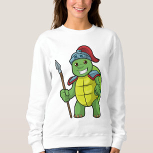 Camiseta Turtle como guerreiro com Spear e Helmet