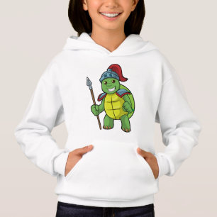 Camiseta Turtle como guerreiro com Spear e Helmet