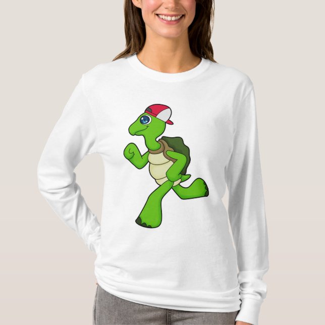 Camiseta Turtle como Runner com Boné (Frente)