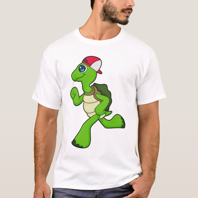 Camiseta Turtle como Runner com Boné (Frente)
