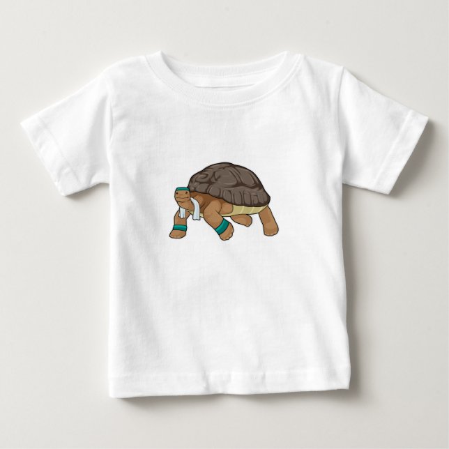 Camiseta Turtle como Runner com Toalha (Frente)