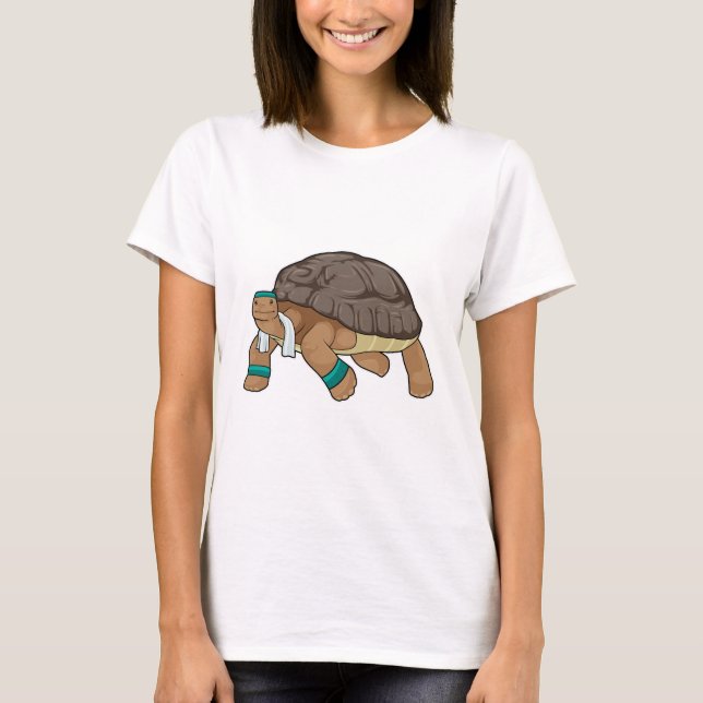 Camiseta Turtle como Runner com Toalha (Frente)