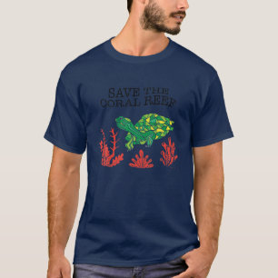 Camiseta Turtle Coral Salve O Coral Reef Environmental Pro