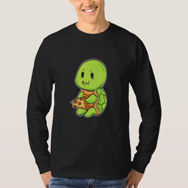 Camiseta Turtle Eats Pizza Foodie (Frente)