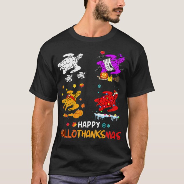 Camiseta Turtle Halloween E Feliz Natal Halloth (Frente)