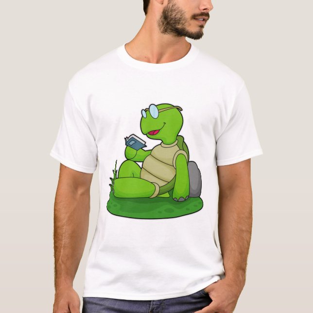 Camiseta Turtle Leading Book (Frente)