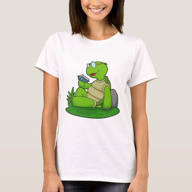 Camiseta Turtle Leading Book (Frente)
