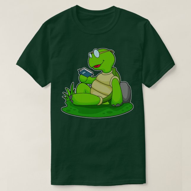 Camiseta Turtle Leading Book (Frente do Design)