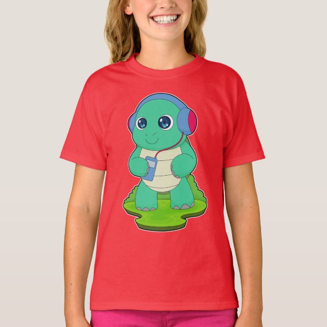 Camiseta Turtle Musical Headphone Music (Frente)