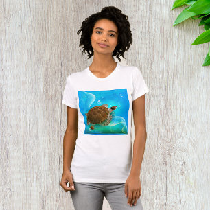 Camiseta Turtle Natação Mulher-T-Shirt