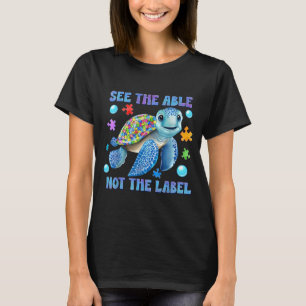 Camiseta Turtle Puzzle Veja O Capaz Não O Rótulo Autismo