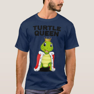 Camiseta Turtle Queen Womens Tartaruga Tartaruga Pet Tortoi