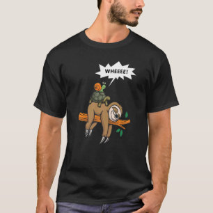 Camiseta Turtle Riding Sloth Lazy Sloths Animal Graphic