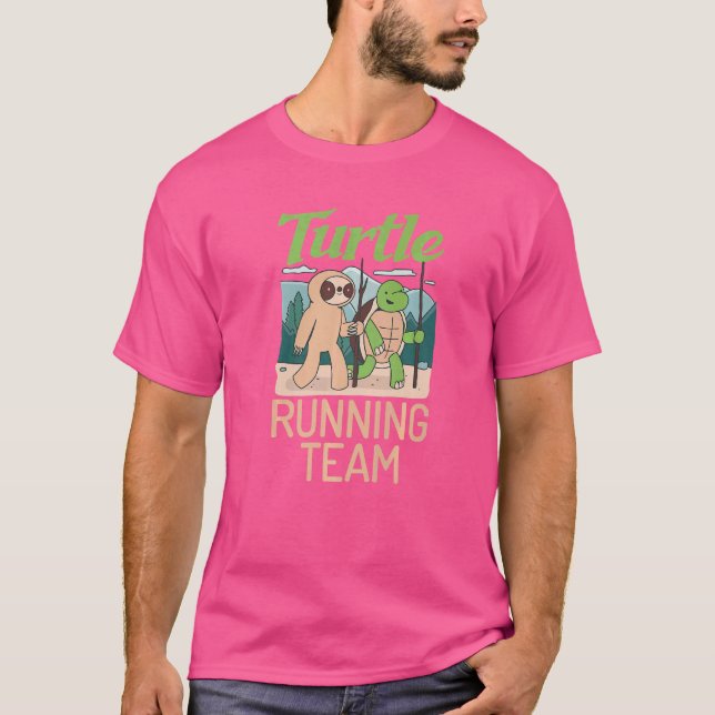 Camiseta Turtle Running Team Lenta Estilo De Vida Lento Hum (Frente)