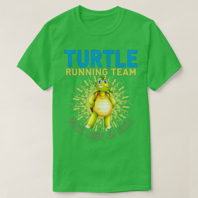Camiseta Turtle Running Team Lento Como Shell Runners Diver (Frente do Design)