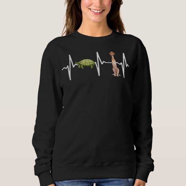 Camiseta Turtle Saluki Heartbeat Dog (Frente)