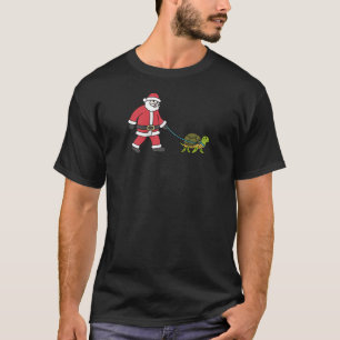 Camiseta Turtle Santa Claus Funny Reptile Christmas Raglan