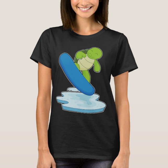Camiseta Turtle Snowboarder Snowboard (Frente)