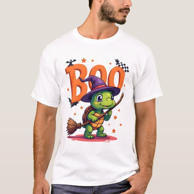 Camiseta Turtle Tortoise Boo Witch Trick Or Treat Halloween (Frente)