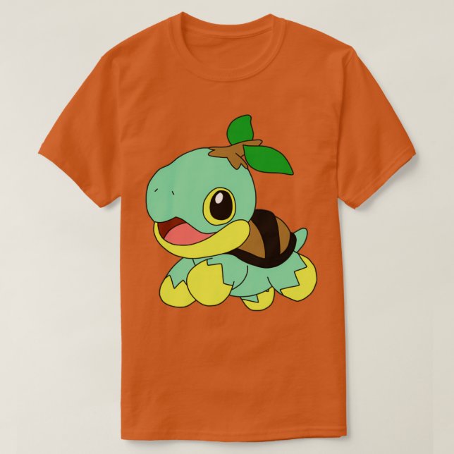 Camiseta Turtwig brilhante e bonito (Frente do Design)