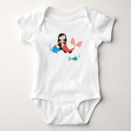 Camiseta Tutu bonito do Bodysuit do bebê da sereia e dos