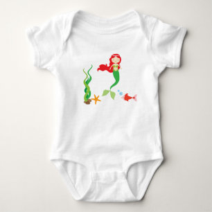 Camiseta Tutu bonito do Bodysuit do bebê da sereia e dos