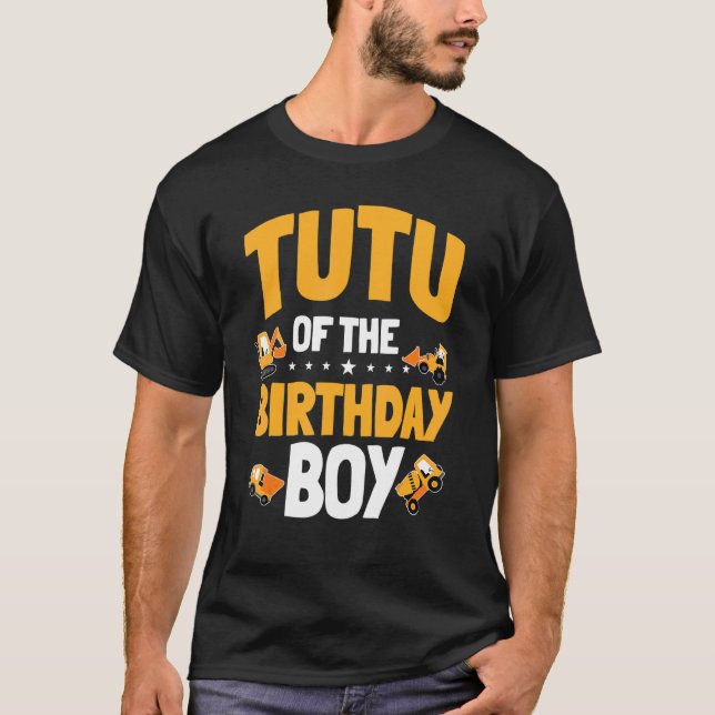Camiseta Tutu Do Aniversário Da Construção De Meninos (Frente)