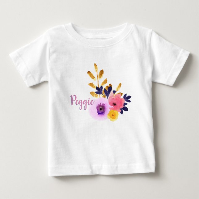 Camiseta Tutu Floral Personalizado Fofo (Frente)
