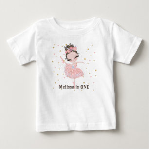 Camiseta Tutu Personalizado Fofa Bailarina Primeiro Anivers