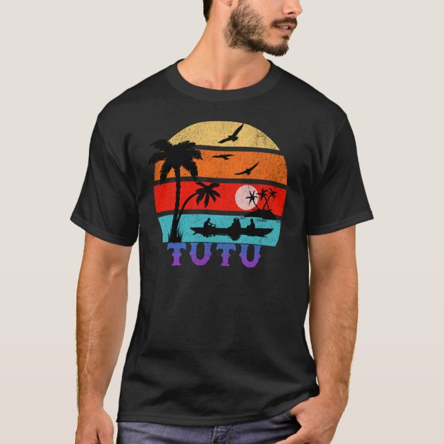 Camiseta Tutu Retro Sunset Ocean Avô (Frente)