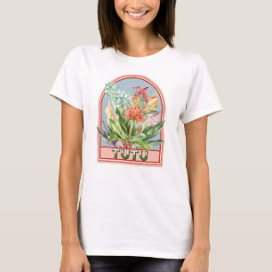 Camiseta Tutu Vintage Avó Floral