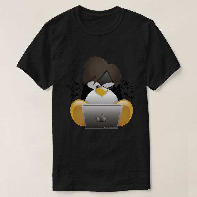 Camiseta Tux hacker (Frente do Design)