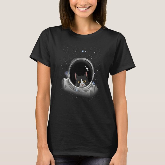 Camiseta Tuxedo Cat Astronaut Astronomy Astronaut Cat (Frente)