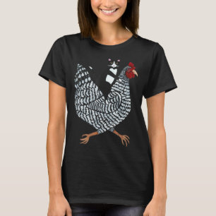 Camiseta Tuxedo Cat em um meme de frango