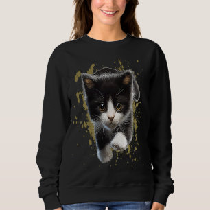 Camiseta Tuxedo Cat Kitten Black and White Animal