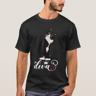 Camiseta Tuxedo Cat Mãe Cute Tuxie Diva